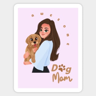 Awesome Dog Mom Sticker